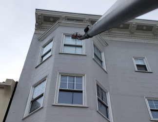 Water fed pole window cleaning in San Francisco
